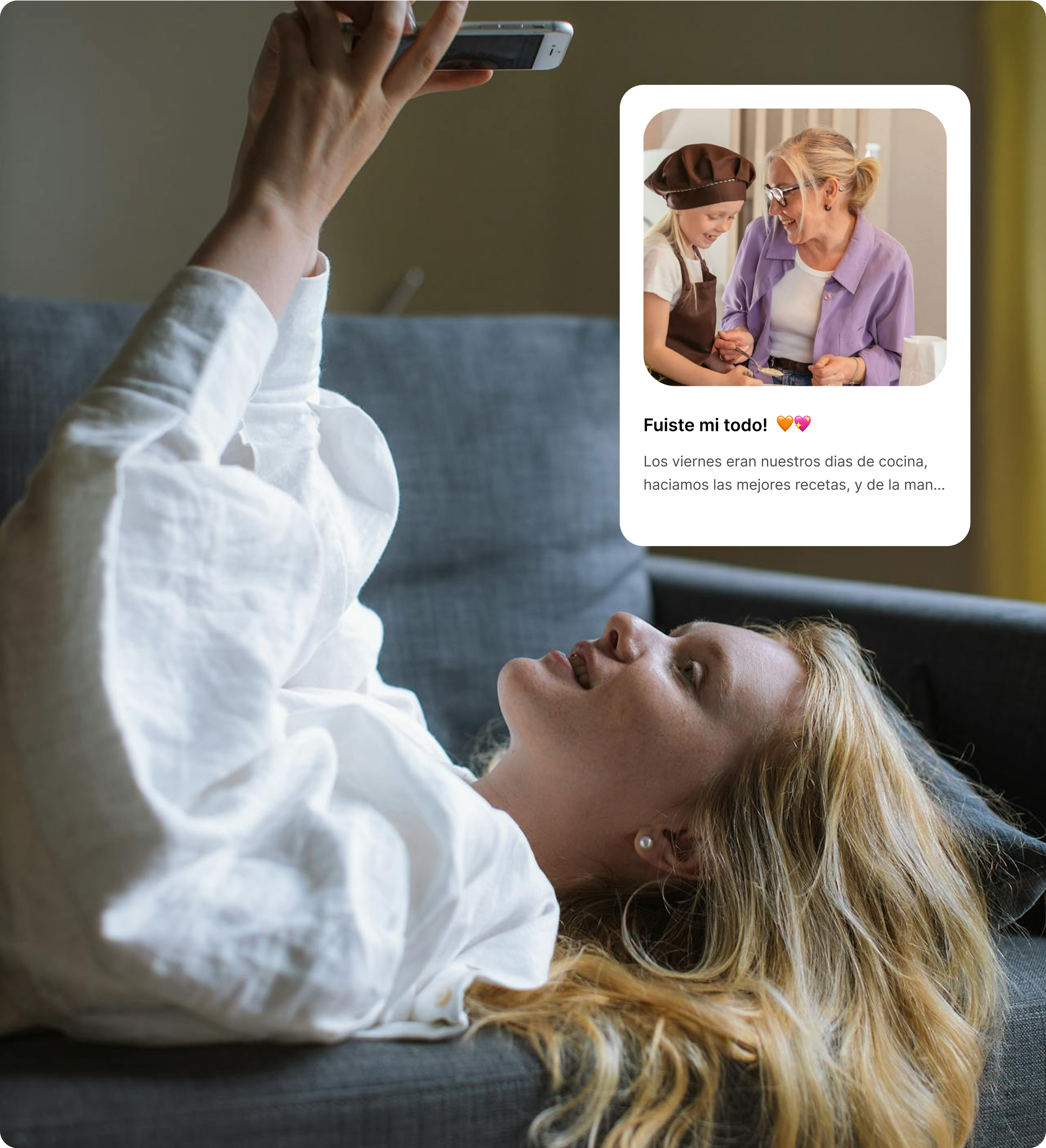 Persona usando la app Legado Eterno